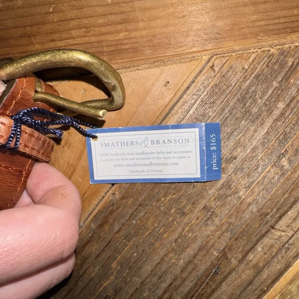 Smathers and Branson Codasco Football Hand Stitched Needlepoint Belt SZ 30 NWT